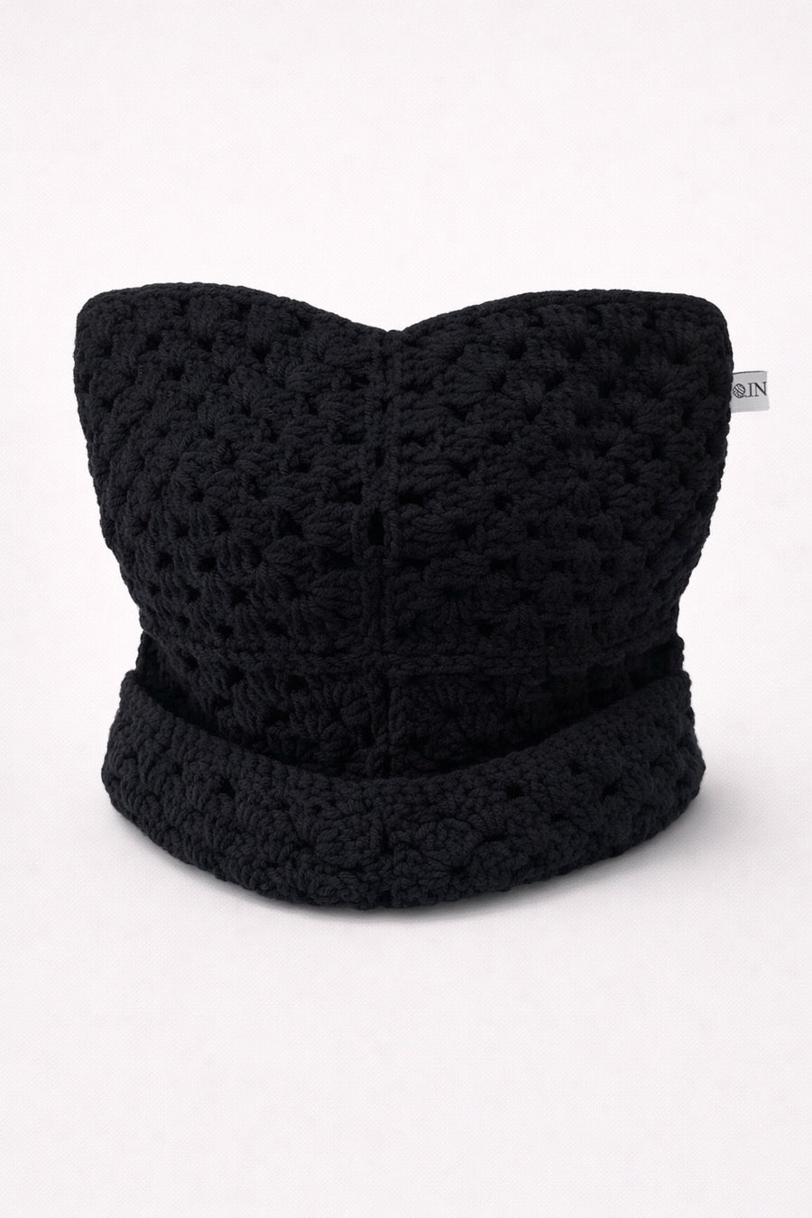 Black Crochet Cat Hat