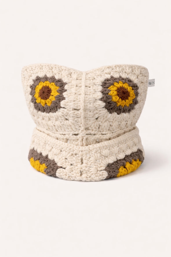 Sunflower Crochet Cat Hat