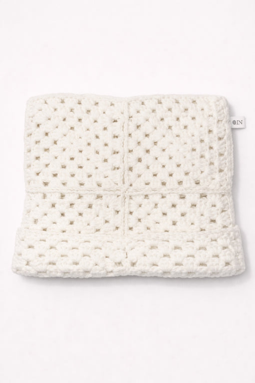White Crochet Cat Hat