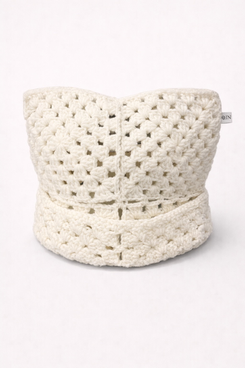 White Crochet Cat Hat
